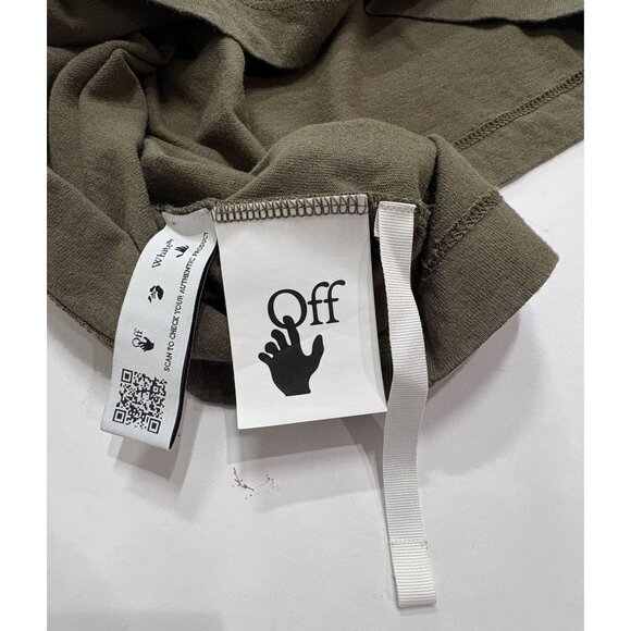 OFF-WHITE Bricks Arrow Slim S/S Tee in Army Green - Picture 6 of 9